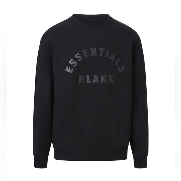 Blank Essentials Mens Arch Sweatshirt Crew Sweater Neck Black Large - Picture 1 of 6